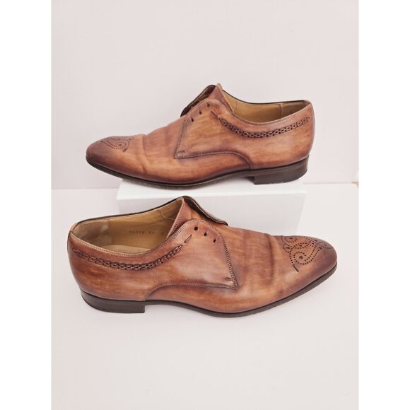 Magnanni Cordero Medallion Toe Derby Cognac Brown 20598 Brogue Dress Shoes 11 M - Picture 14 of 14